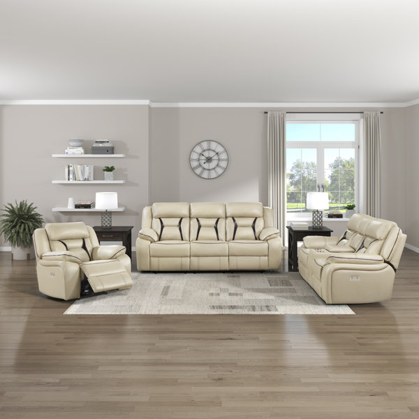 Latitude Run?? Selinger 3Piece Modern Faux Leather Power Reclining